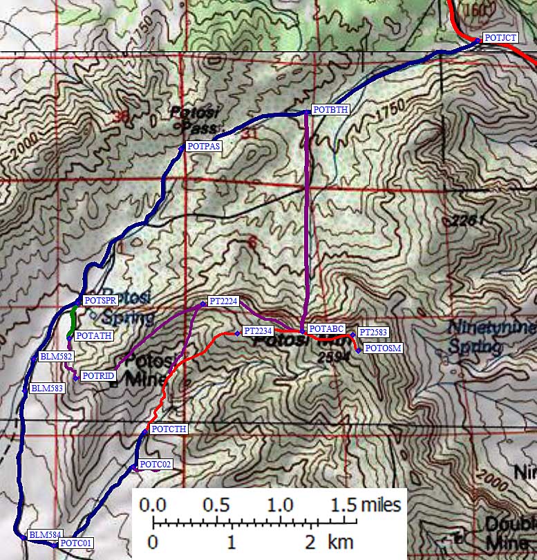 Potosi Mtn trailheads