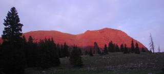 Alpenglow on the Utah Mountains
