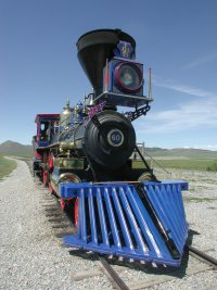Central Pacific 'Jupiter' at the Golden Spike site, Promontory, Utah