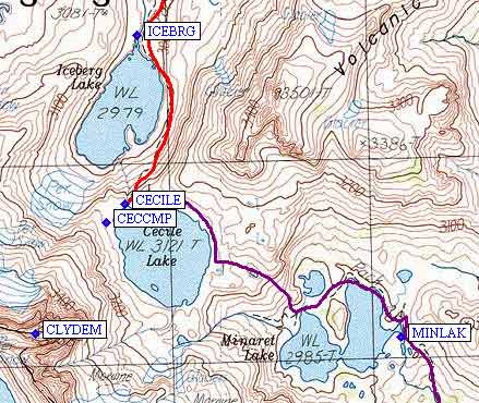 map of area around Cecile