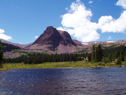 An unnamed peak over Grass Lake. The whole basin is littered with small, shallow, alpine lakes.